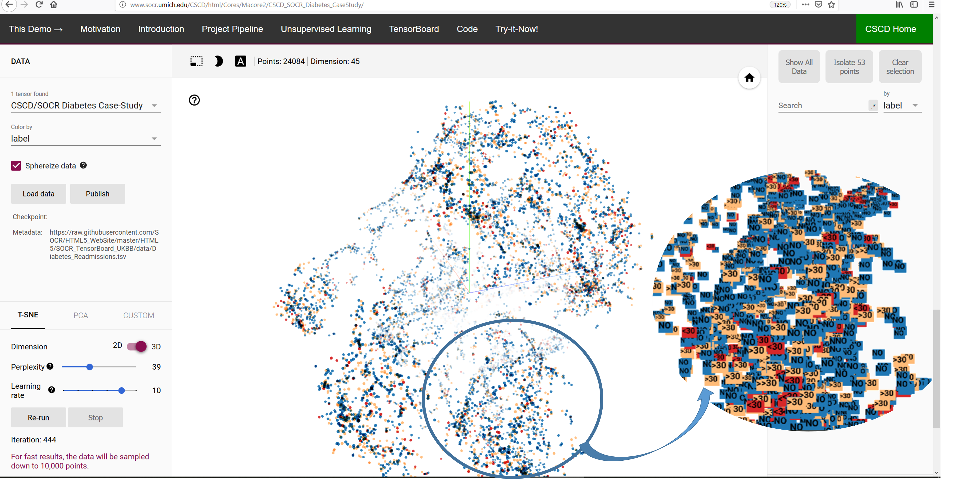 CSCD High-Dimensional t-SNE Data Viz Webapp