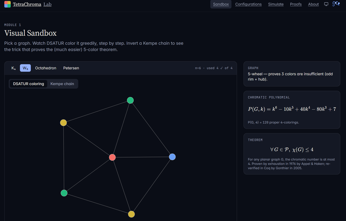 TetraChroma Lab - Interactive Four-Color Theorem Webapp